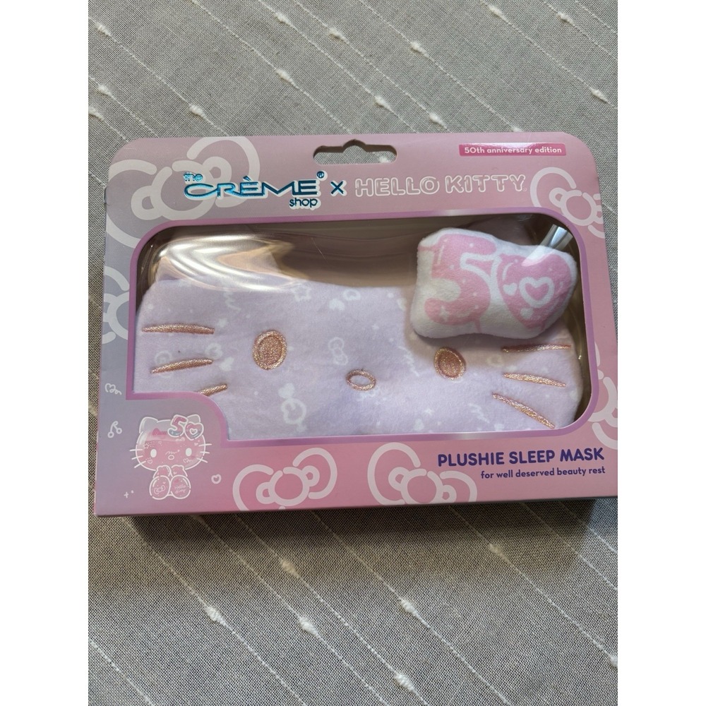 NEW!!! Hello Kitty 50th Anniversary Plushie Sleep Mask Sanrio the Crème Shop